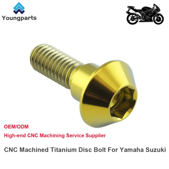 Bulloni disco in titanio lavorati a CNC di precisione per motociclette ad alte prestazioni